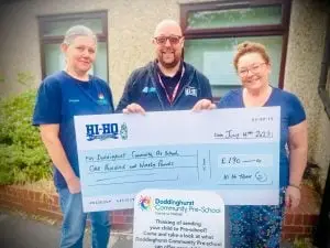 Doddinghurst Community Pre School, money going towards sensory items and reading books.